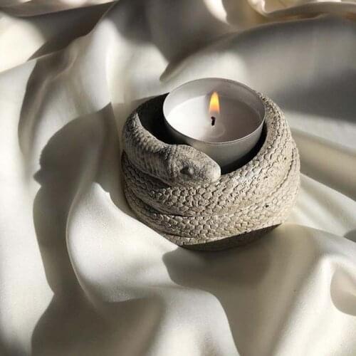 Snake Concrete Tealight Molds Silicone Candlestick Molds Cement Concrete Molds for Concrete Tray DIY Candle Holder Molds