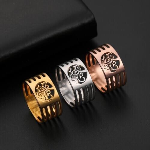 Skyrim Wisdom Tree of Life Couple Ring 2021 New Wide Stainless Steel Casual Rings Jewelry Anniversary Gift for Women Men