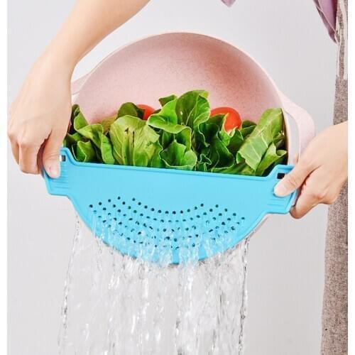 Drain Basket Filter Kitchen Accessories Leakproof Jars Plastic Pot Side Drainer for Household Kitchen Helping Decor