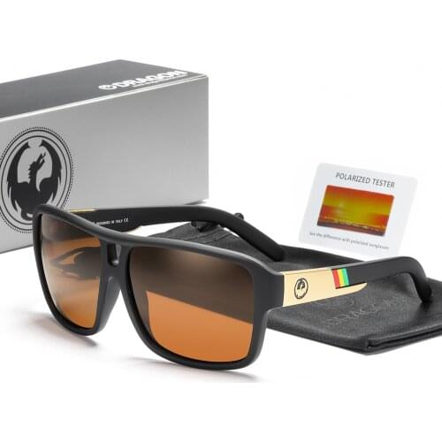 12 Colors Brand Dragon Sunglasses Polarized Sports Men Sun Glasses Square Reflective Coating Mirror lens UV400 Protection