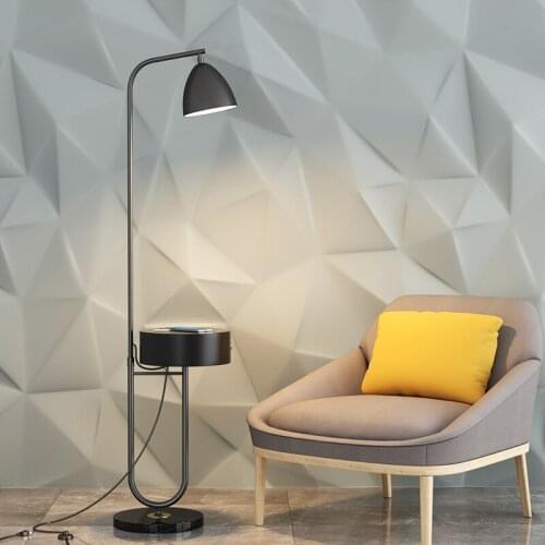 Modern Minimalist Led Floor Lamp Bedroom Bedside Lamp Living Room Study Home Decor Sofa Corner Wireless Charging Standing Light