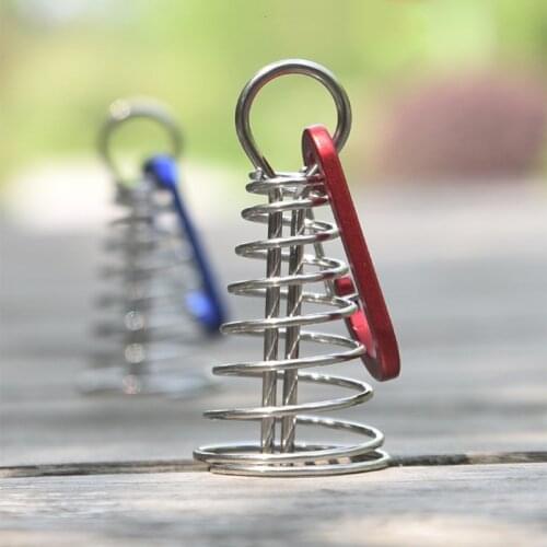 Spiral Shaped Spring Octopus Deck Peg with Carabiner Hooks Durable Rope Buckle Tent Hooks Board Pegs for Outdoor Camping Hiking