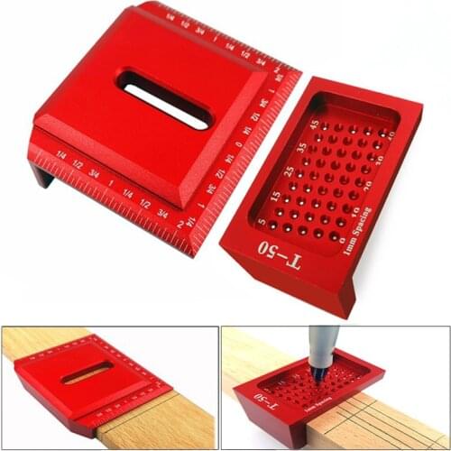 Woodworking T-type Scriber Mark tool Woodworking Hole Positioning Crossed Gauge Aluminum Alloy Ruler Measuring Tool