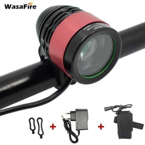 WasaFire Zoomable Bike Light LED XML T6 Bicycle Front Light 2000 Lumens Cycling MTB Headlight + Rechargeable 18650 Battery Pack