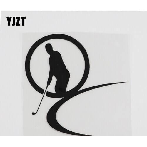 YJZT 11.7CMX11.9CM Fun Golf Sport Logo Club Decal Vinyl Car Sticker Black/Silver 8A-0353