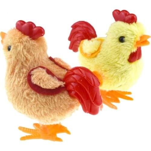 Clockwork Chicken Plush Chicken Toy Wind Up Toys Hopping Animal Chicken Children Classic Toys Jumping Chicken 8cm Kid Gifts