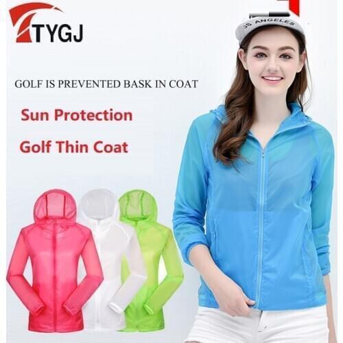 Women Sun-Protection Golf Jacket Clothing Outdoor Sport Zipper Coat Golf Outwear Long Sleeve Golf Shirt Casual Designer