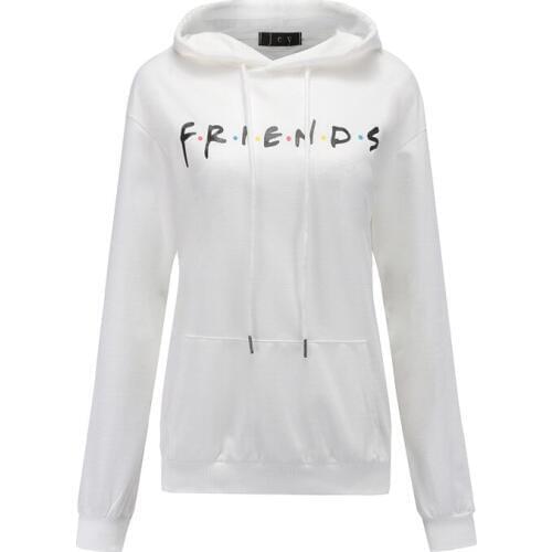 COLDKER Women long Sleeves hoodies female letters friends print tops ladies winter hoodie casual streetwear