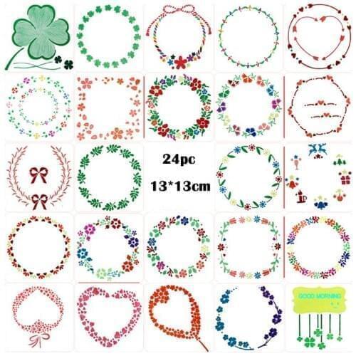Painting Template Multicolored Garland Series Stencil Bullet Journal Template Album Hand Account Special Hollow Drawing Board