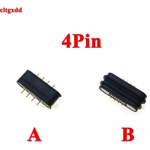1 Pair Magnet Spring Loaded Pogo pin connector 4 pin Pitch 2.5mm through holes PCB Mount male female 2A 36V DC Max.Power Charge