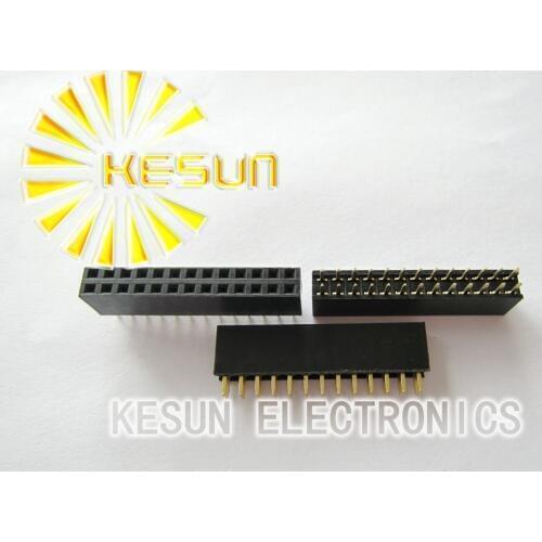 120PCS 2.54mm 2 X 13 Pin Gold-plated Double Row Straight Female Pin Header ROHS