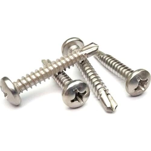 410 Stainless Steel Round Head Self Screws Phillips Pan Head Self-Drilling Tapping Screws Drilling Screws M4.2 M4.8