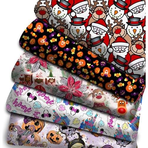 50*145cm Halloween Christmas Polyester Cotton Fabric for Tissue Sewing Quilting Fabrics Needlework Material DIY,1Yc20007