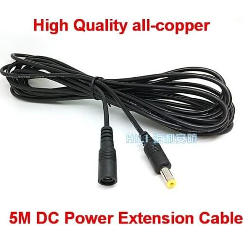 50pcs High-quality all-copper DC Power Female to Male Plug Cable adapter DC extension cord 5M 5 Meter 16.4FT 5.5mm x 2.1mm Free