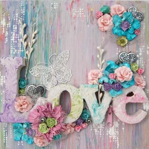 5D DIY Full Square Sale Diamond Painting Cross Stitch -Flower Love- 3d Round Diamond Embroidery Mosaic Resin Home Decor Gift