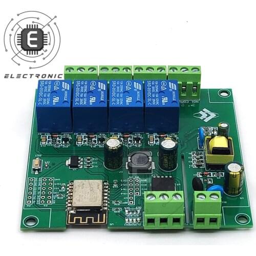 AC/DC Power Supply ESP8266 WIFI Four-way Relay Module ESP-12F Board For ECLIPSE/ARDUINO ID