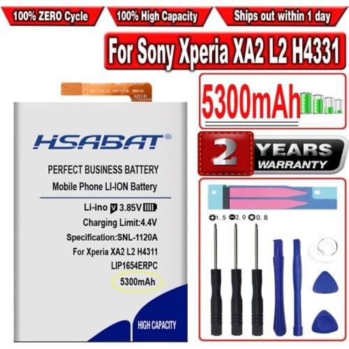 HSABAT 5300mAh LIP1654ERPC High Capacity Battery for Sony Xperia XA2 L2 H4331 H3311 H4311