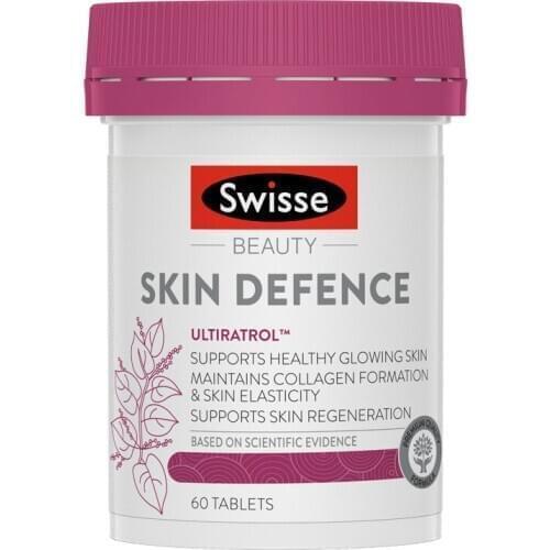 Australia Swisse Beauty SKIN DEFENCE Hyaluronic Acid Collagen 60 Tablet Resveratrol Nicotinamide Women Dietary Supplement Health
