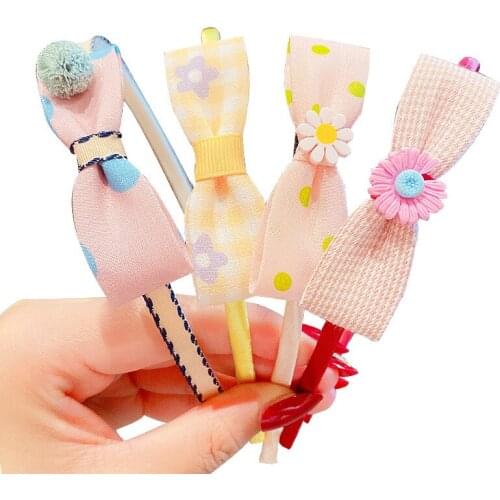 Bowknot Hairband Childrens Cute Hairband Combination Baby Sweet Fabric Headband Lattice Flowers Bowknot Hair Accessories Women