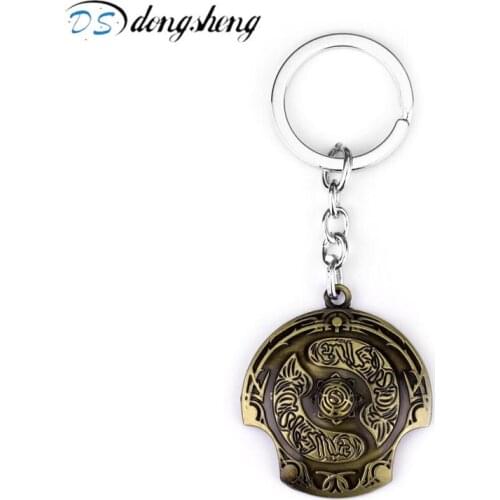 Dongsheng Game Gifts Jewelry Dota 2 Keychain Immortal Champion Shield Zinc Alloy Metal Key Rings For Present Chaveiro -50
