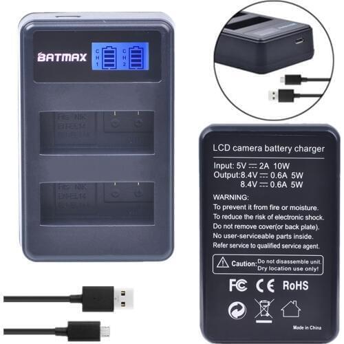 EN-EL14 EN EL14 EL14A LCD Display USB Battery Charger for Nikon D3100 D5100 P7000 P7100 D3200 D5200 D5600 D3400 P7100 SLR