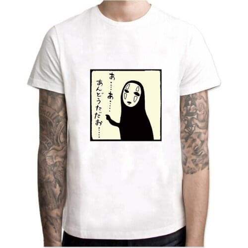 Anime t shirt Spirited Away Kaonashi No Face Gost Ghost T-shirt Unisex Anime Women T-shirt Summer Short Sleeve Top