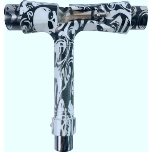 Skateboard Tool T Tools with L Key Metal & Plastic Graphic Mounting Tools for Skate Board Longboard Scooter Sockets Little skull