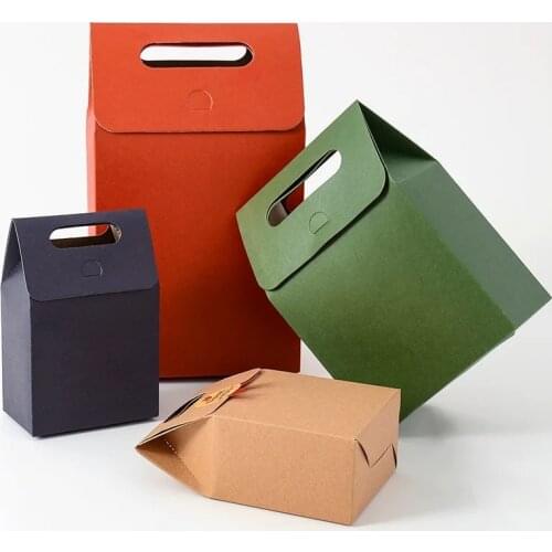 Paper bag 2 sizes Medium cardboard gift boxes,carton bag for tea small packing kraft paper bags,food container bag with handle