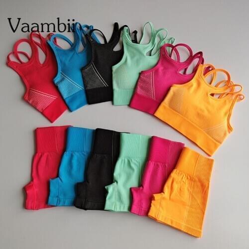 Womens Exercise Gym Clothing Set Sport Outfit For Woman Tracksuit Yoga Suit For Fitness Outfits Women Sportwear Summer Clothes