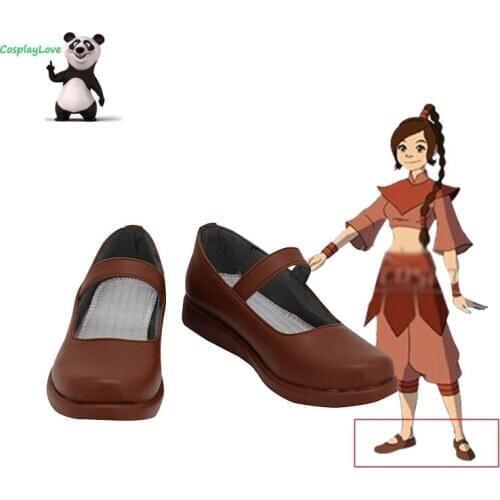 Avatar: The Last Airbender Ty Lee Brown Shoes Cosplay Long Boots Leather Custom Made For Halloween