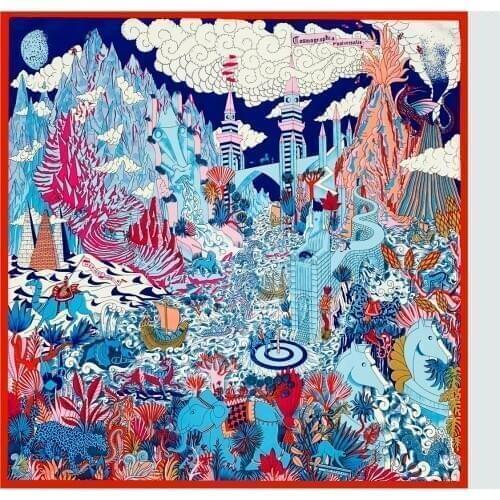 53cm Brand Square Scarves 100% Twill Silk Scarf Women Shawls Luxury Design Animal Print Hijab Scarf Fashion Bandana For Ladies