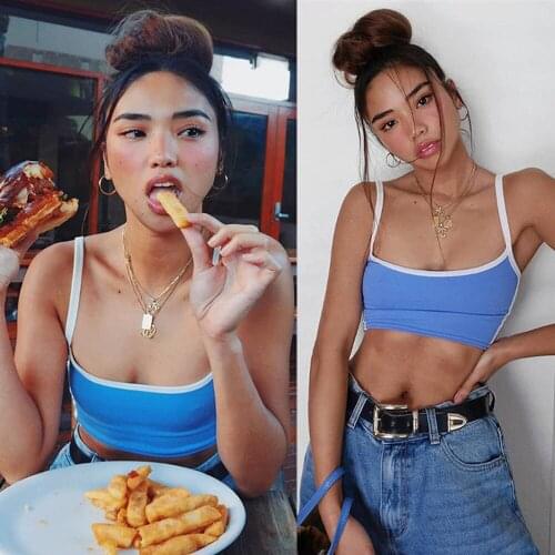 Hot Summer Sexy Womens Tops Casual Blue Tanks Short Tops Vest Sleeveless Solid Tanks Clubwear