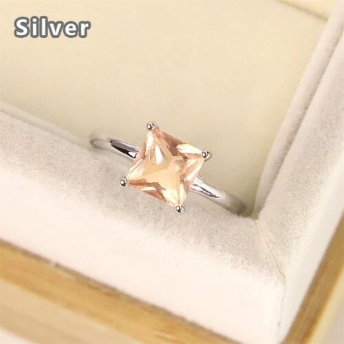 Best-selling Europe and the United States fashion s925 pure silver engagement ring zircon ms yellow gem crystal jewelry gifts