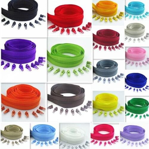 20 Meters long zipper 30 auto locking sliders 20 colors of 3# nylon zipper used for zipper clothing handbags