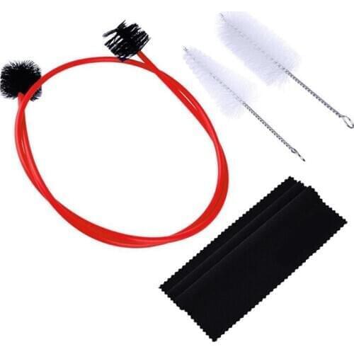 Trumpet Cleaning Care Kit Trumpet Mouthpiece Valve Flexible Brush with Cleaning Cloth for Cornet Maintenance Cleaner Tool Parts
