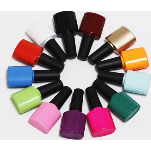 Wholesale 10ml Nail Polish Bottles Contaier Glass Nail Gel Tubes With Brush Sample Flat Nail Bottles Nail Cosmetic Containers