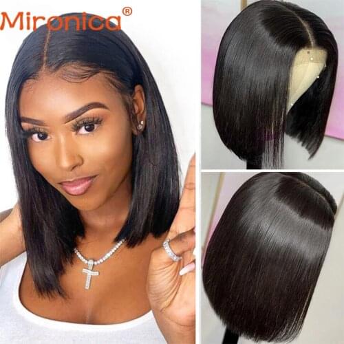 180% Density Straight Bob Wig 13x1 4x1 Lace Front Human Hair Wigs For Black Women Bone Straight Lace Closure 100% Remy Hair Wig