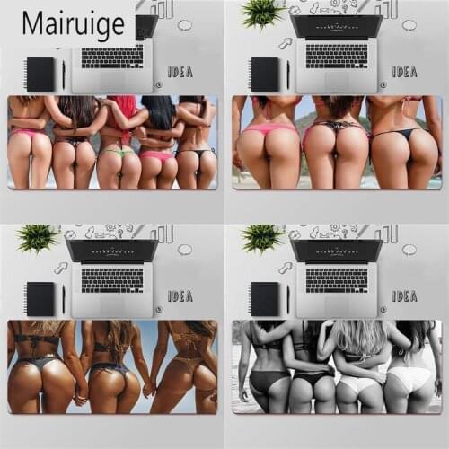 Mairuige summer beach bikini rubber mouse pad girls ass durable desktop pc gamer completo desk mat xxl non-slip and waterproof