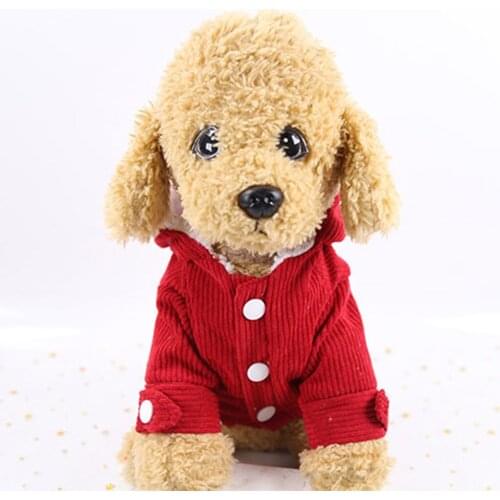 Pet Cat Dog Christmas Winter Warm Red Clothing Dress Thicken Corduroy Sweatshirt Clothes Pet Puppy Warm Coat Jackets #065