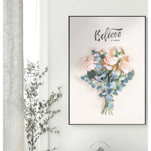 Modern Minimalist Flower Poster Holding Flowers Print Canvas Painting Home Wall Art Decoration Wall Stickers Can Be Customized