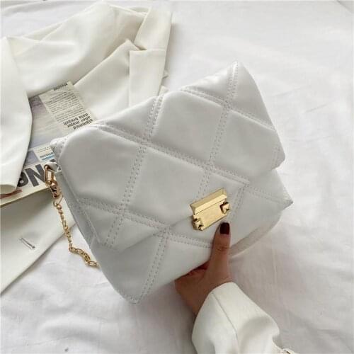 Shoulder Bag Crossbody Bags for Women Purse Handbag Women Bag Fashion 2021 PU Leather Chain All-match Diamond Lattice Luxury Bag