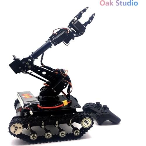 TS100 shock absorption tanks with WiFi/Bluetooth/Handle control Mobile Robot Arm Robotic Gripper, for DIY RC Robot Model Kit