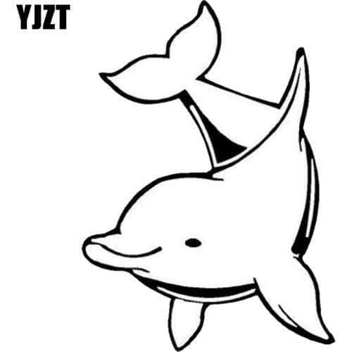 YJZT 10.2*14CM Dolphin Cute Marine Animal Window Decals Classic Creative Motorcycle Car Sticker C6-1240