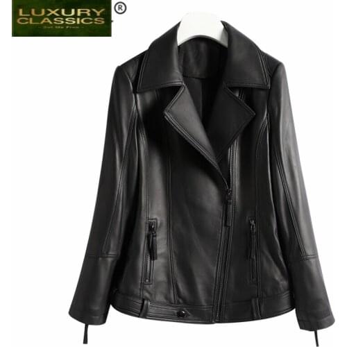 Leather Winter Autumn Genuine Jacket Women Clothes 2021 Korean Streetwear Real Sheepskin Coat Women Chaqueta Mujer D003