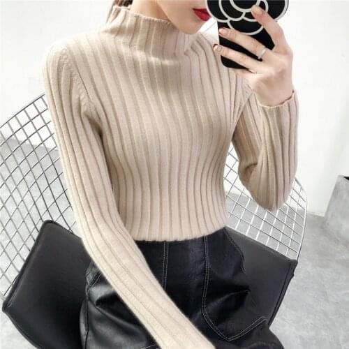 Half turtleneck female thick long sleeved turtleneck jacket sweater slim all-match