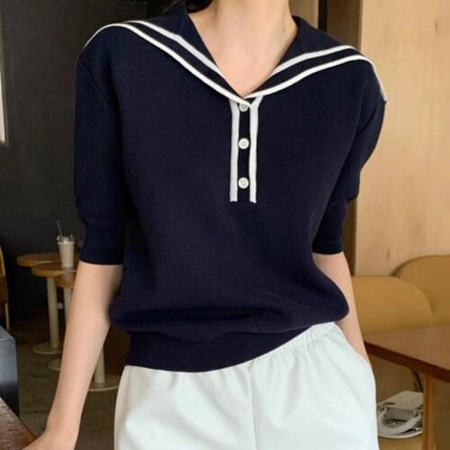 Versatile Short Sleeves Female Knitting Top Tide Chic Pullovers Woman Korean Summer New Ins Fashion Solid Simple Loose