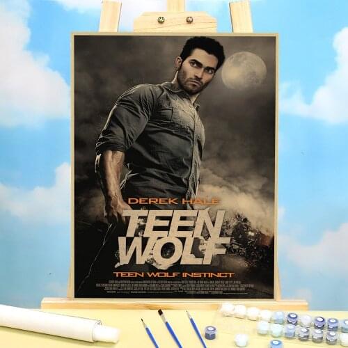 Wolf Animal Coloring By Numbers Painting Complete Kit Acrylic Paints 50*70 Canvas Pictures Decoration For Kids Handicraft