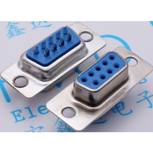 10Pcs DB9 hole female Welded Connector RS232 serial port DB9 adapter