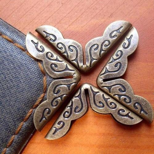 10pcs Collar Press Corner Protectors Antique Brass Metal Book Scrapbooking Notebook Albums Menus Folders Corner Protectors