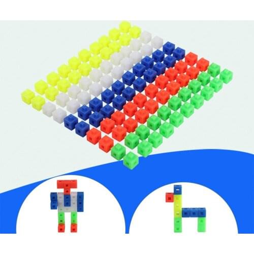 100pcs Snap Cubes Early Mathlink Cubes Counting Blocks Learning Aids 5 Colors